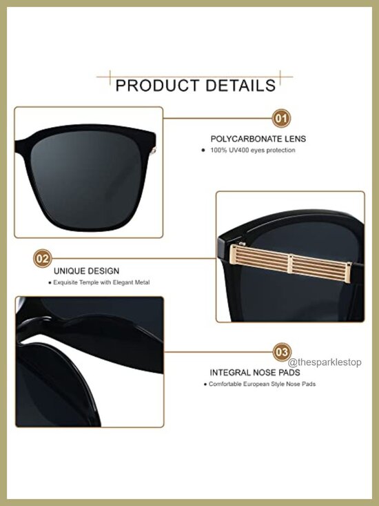 Oversized Square Sunglasses Women Mirrored UV400 Protection Trendy Shades main image 5